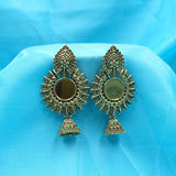 Beautiful Sunflower Design With Mirror & Jhumka Earrings