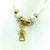 Golden Beads With Music Notes White Adjustable Necklace Set