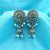 Glittering White Stones & White Beads Floral Design Earrings