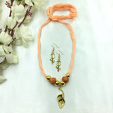 Fine Double Leaf Pendant With Flower Necklace Set