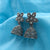 Five Petals Flower With White Stone & Jhumka Earrings