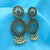 Double Circle Flower With Ghungroo Earrings