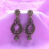 Old Art Deco Floral Design Traditional Earrings