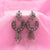 Halfmoon Filigree Design Sparkle Stone & Jhumka Earrings