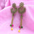 Geometric Flowers Design Chain Colorful Beads Earrings