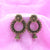 Swirl Flower With Circle & Fine Jhumka Earrings