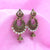 Pretty Royal Look Silver Beads With Jhumka Earrings