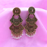 Royal Rajasthani Style Golden Traditional Earrings