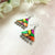 Solid Resin Colorful Triangle Shape Ghungroo Hook Earrings