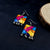 Geometric Design Colorful Square Hook Resin Earrings