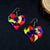 Wonderful Colorful Hearts Hook Resin Earrings