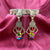 Multicolor Round Beads Kite Shape Traditional Earrings