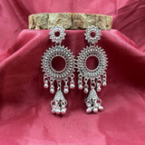 Spike Two Circle Flower Design Jhumka & Ghungroo Earrings