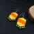 Shiny Yellow & Orange Fancy Shape Resin Earrings