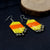 Shiny Yellow & Orange Fancy Shape Resin Earrings