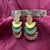 Wonderful Multicolor Flower Design Traditional Earrings