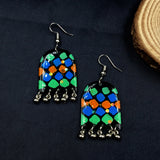 Colorful Solid Resin U Shape Ghungroo Earrings