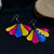 Colorful Peacock Feather Design Resin Earrings
