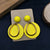 Matt Finish Circle With Golden Pear Fashion Earrings