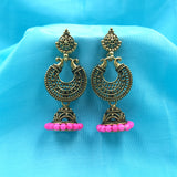 Royal Traditional Style Round Beads Jhumka Earrings