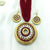 Royal Golden & Red Circle Flower Red Terracotta Necklace