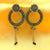 Simple Spike Circle With Chain Flower Jhumka Earrings