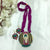 Gorgeous Ganpati In Circle Purple Terracotta Necklace