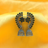 Fine Flower With Shiny Stones & Jhumka Earrings