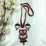 Fully Handmade Owl Design Terracotta Necklace
