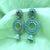 Perfect Round Shape White Stones Flower Circles Dangle Earrings