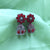 Solid Colorful Stones Flower & Jhumka Traditional Earrings