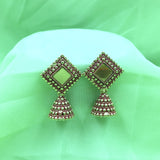 Rajwadi Solid Design Kite Shape & Round Jhumka Earrings