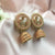 Triple Rose Flower In Circle With Jhumka Earrings