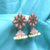 Classy Square With Solid Stones & Beads Jhumka Antique Earrings