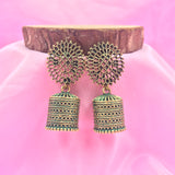 Filigree Flower Design Old Style Jhumka Earrings