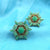 Pretty Fancy Flower Design Stones Stud Earrings