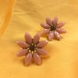 Marquise Shape Stones Flower Stud Earrings