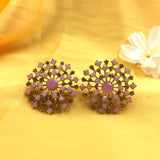 Starburst Flower Design Wonderful Stones Earrings