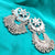 Flower With Moon Mirror Ghungroo Earring