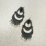Dark Black Traditional Chandelier Earring