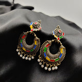 Gorgeous Golden Traditional Silver Beads Earring