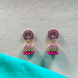 Beautiful Peacock With Beads Jhumka Earrings