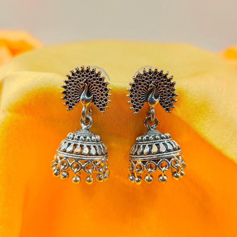 Traditional Gold Plated Earrings Peacock Style Green Jhumka Jhumki With  Pearls | eBay