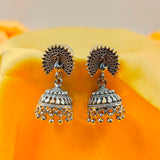 Pleasing Peacock With Traditional Jhumka Earring