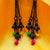 Dark Black With Multi Color Beads Chain Earring