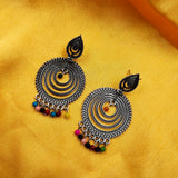 Multi Circle Design With Multi Color Beads Earring