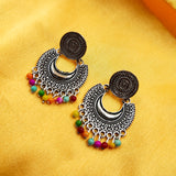 Elegant Half Moon With Circle Face Earring