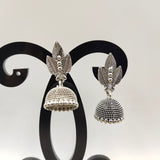 Triple Petals With Solid Circle Jhumka Earring