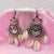 Half Moon & Flower Design With Sea Shell Earring