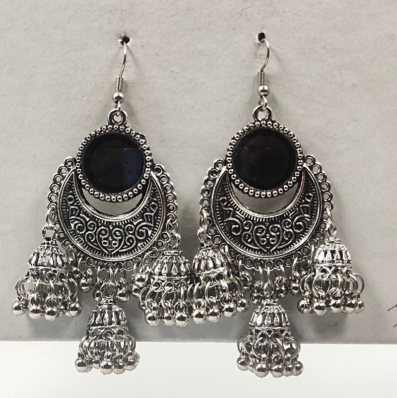 Silver Peacock Jhumkas - Buy Unique , designer Silver Jhumkas Online — KO  Jewellery